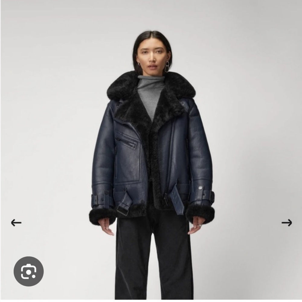 The Arrivals Moya Leather Sherpa Jacket